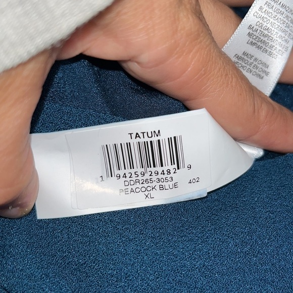 Dress the Population Tatum Bodycon Mini Cocktail Party Dress Peacock Blue XL - Picture 9 of 9